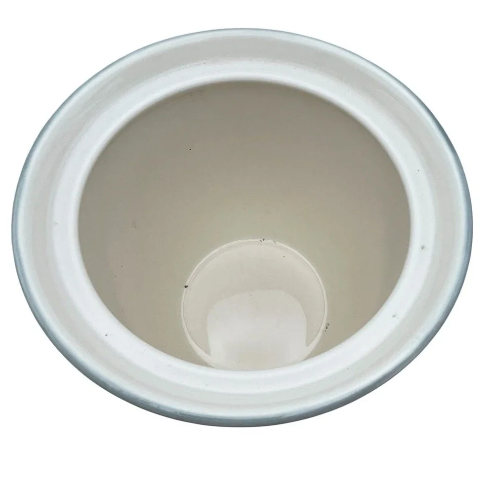 Vintage Pfaltzgraff Aura Pink Blue Striped Canister Jar 8” Lid USA Stoneware - Picture 3 of 4